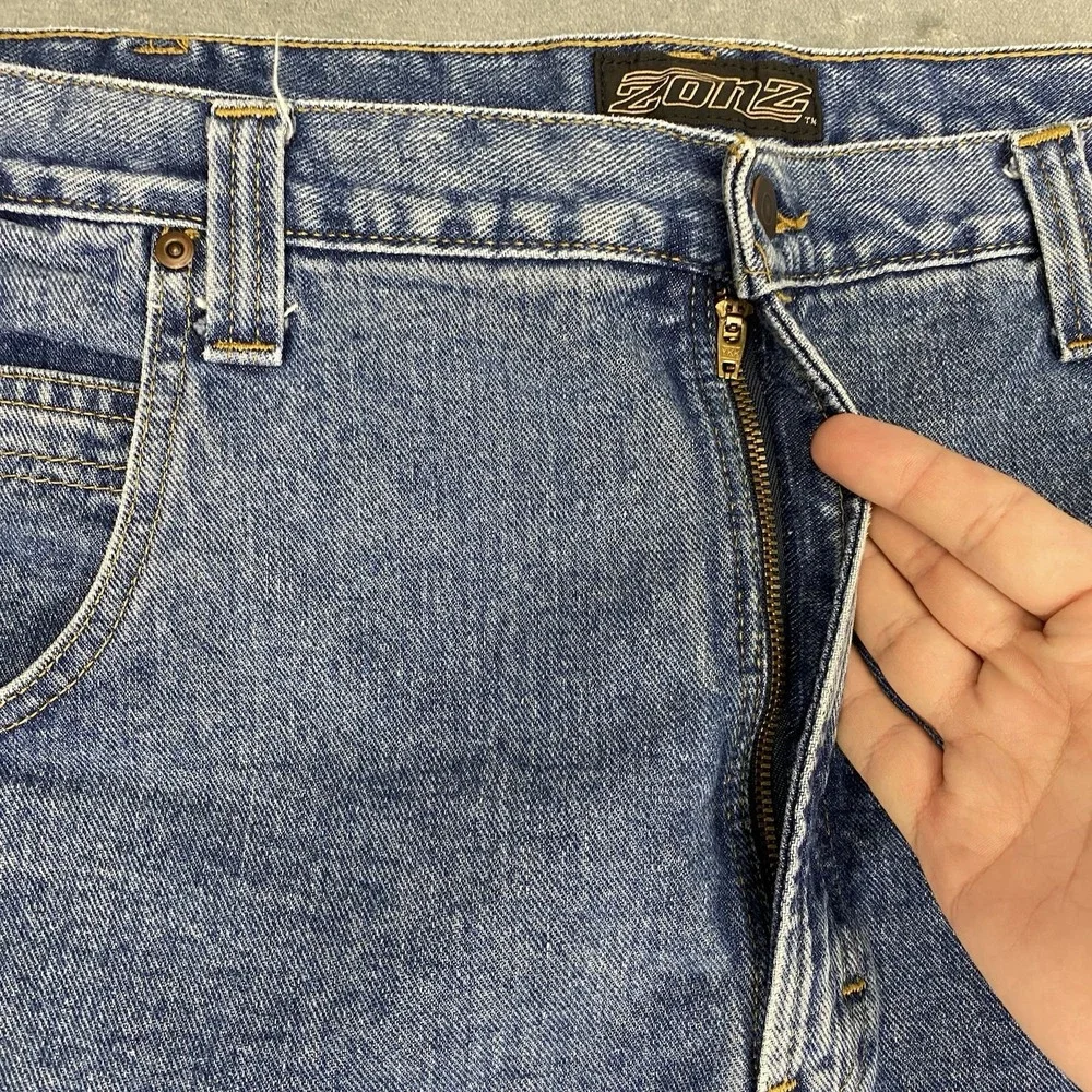Vintage Zonz Shorts Mens Size 42 Blue Baggy Fit Denim Jean Jorts Skater 90s‎ Y2K